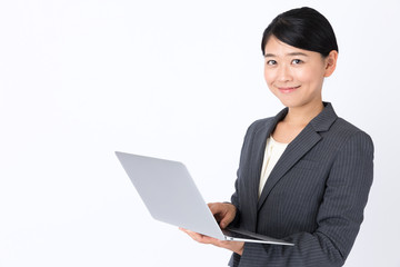 portrait of asian businesswoman isolated on white background