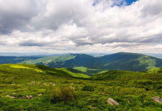 overcast sky over the mountains. beautiful summer landscape of Carpathians