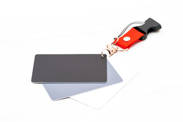 Grey Card Target for White Balance Correction in Photography Isolated on White Background