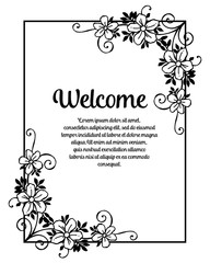 Floral greeting card welcome design vector illustration