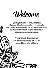 Floral greeting card welcome design vector illustration