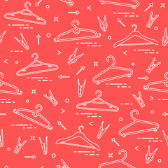 Pattern with clothes hangers and clothespins.