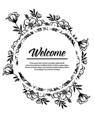 Floral greeting card welcome design vector illustration