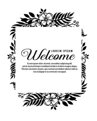 Collection of welcome card floral design vector illustration
