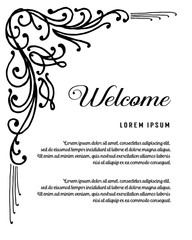 Hand draw welcome floral theme vector illustration