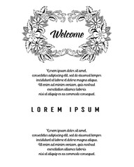 Welcome card floral design on white background vector illustration