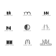 NN Logo Vector, Design Letter with Creative Font Set.