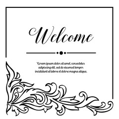 welcome with floral banner on White Background vector illustration