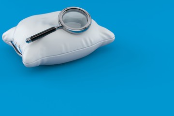 Pillow with magnifying glass
