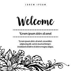 Welcome Floral Lettering Design Illustration Vector Collection