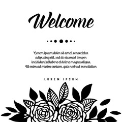 Greeting card for welcome floral design vector illustration