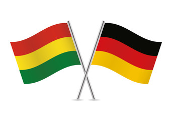Bolivia and Germany flags. Vector illustration.