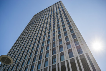 skyscraper on blue sky background