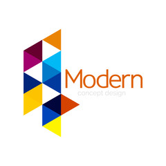 Triangle shape design abstract business logo icon design. Company logotype branding emblem idea