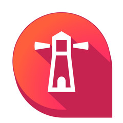 ikona z długim cieniem na tle strzałki pinezki © vempireart