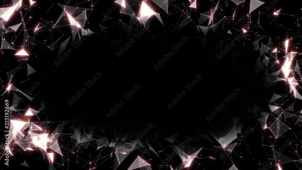 Poster red colors. network operation. a shining frame of lines, dots and triangles. digital business backgr