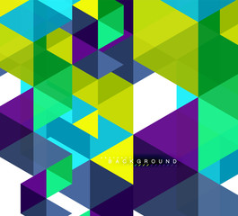 Multicolored triangles abstract background, mosaic tiles concept