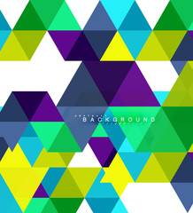 Multicolored triangles abstract background, mosaic tiles concept