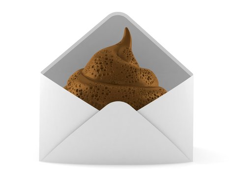 Dung poo inside envelope