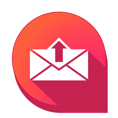 ikona z długim cieniem na tle strzałki pinezki