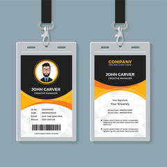 Black and Yellow Office ID Card Template