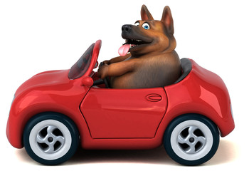 German shepherd dog - 3D Illustration