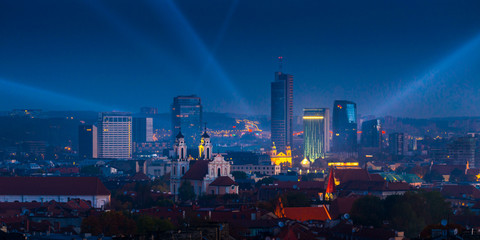 Panorama of the business centre of Vilnius city. Lithuania.
