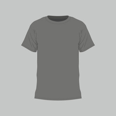 Front views of men's black t-shirt on white background