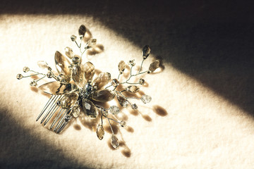 beautiful handmade hair decoration made of wire and beads.