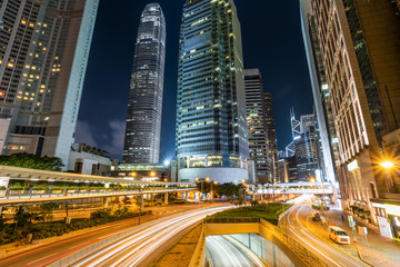 Fototapeta premium The prosperous night scene in Hongkong Central