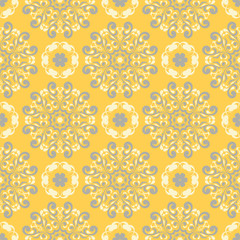 Yellow floral seamless pattern. Background with flower design