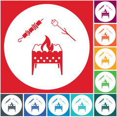 Brazier, zephyr and kebab icon
