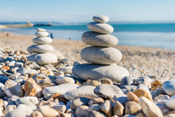 Zen pabbles stones on the  beach