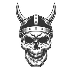 Skull in the viking helmet