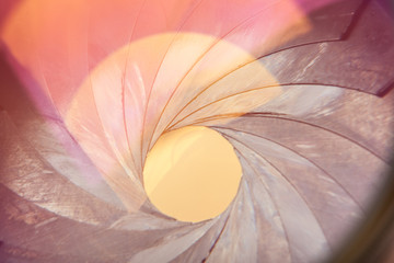 Camera lens close up