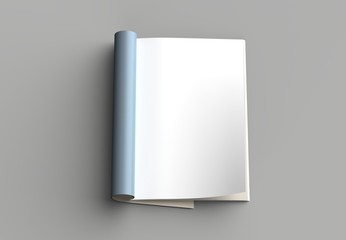 Magazine, brochure or catalog mock up isolated on gray background. 3d illustration