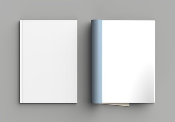Magazine, brochure or catalog mock up isolated on gray background. 3d illustration