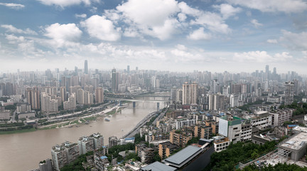 skyline of the chongqing china