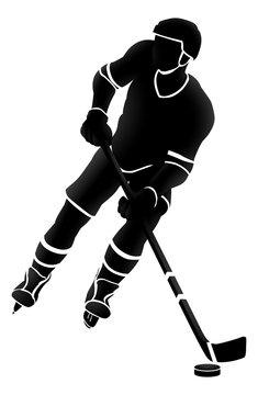 Silhouette Ice Hockey Player 