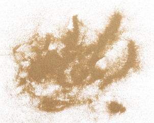 Desert sand isolated on white background and texture, top view