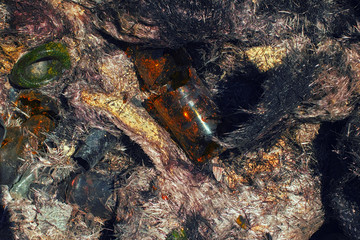 glass fiber and glass melted after fire