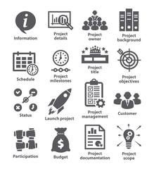 Business management icons Pack 44