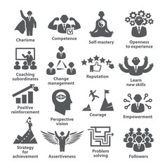 Business management icons Pack 45 Icons for leadership, idol, career