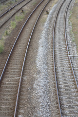 Fototapeta na wymiar Closeup of Railway Track, Copenhagen