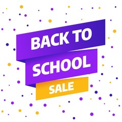 Back to school Sale banner template design, Big sale special offer. Vector illustration.