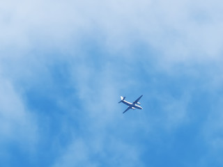 airplane in the clouds