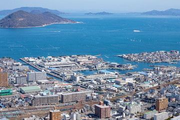 Landscape of the Seto Inland Sea in Takamatsu city,Kagawa,Shikoku,Japan
