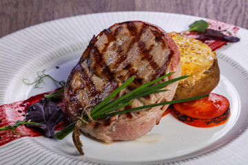 Grilled pork loin