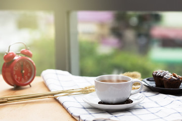 Morning Time. Coffee on the table.