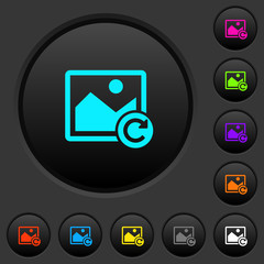 Image rotate right dark push buttons with color icons